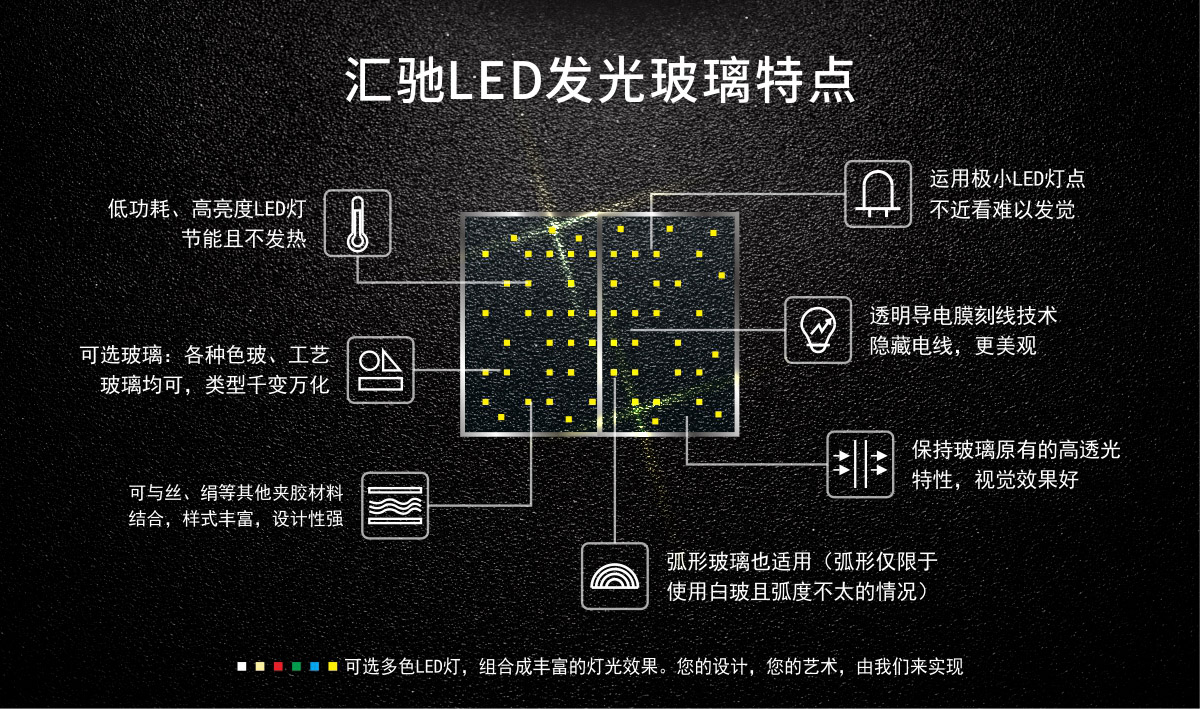 汇驰LED发光玻璃特点